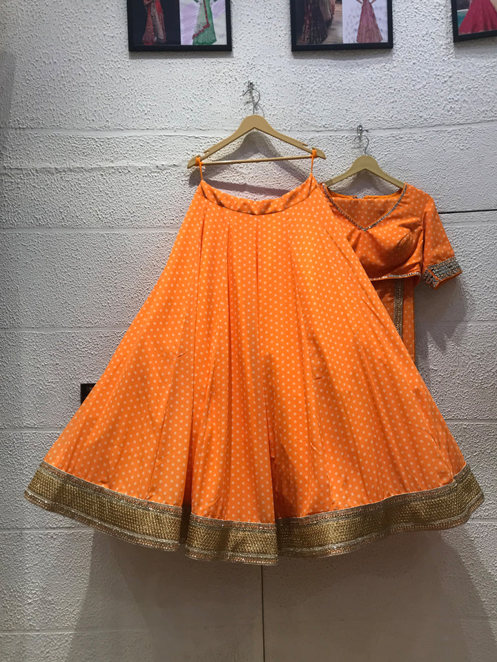 BEAUTIFUL ORANGE COLOR LEHENGA CHOLI shreedesignersaree