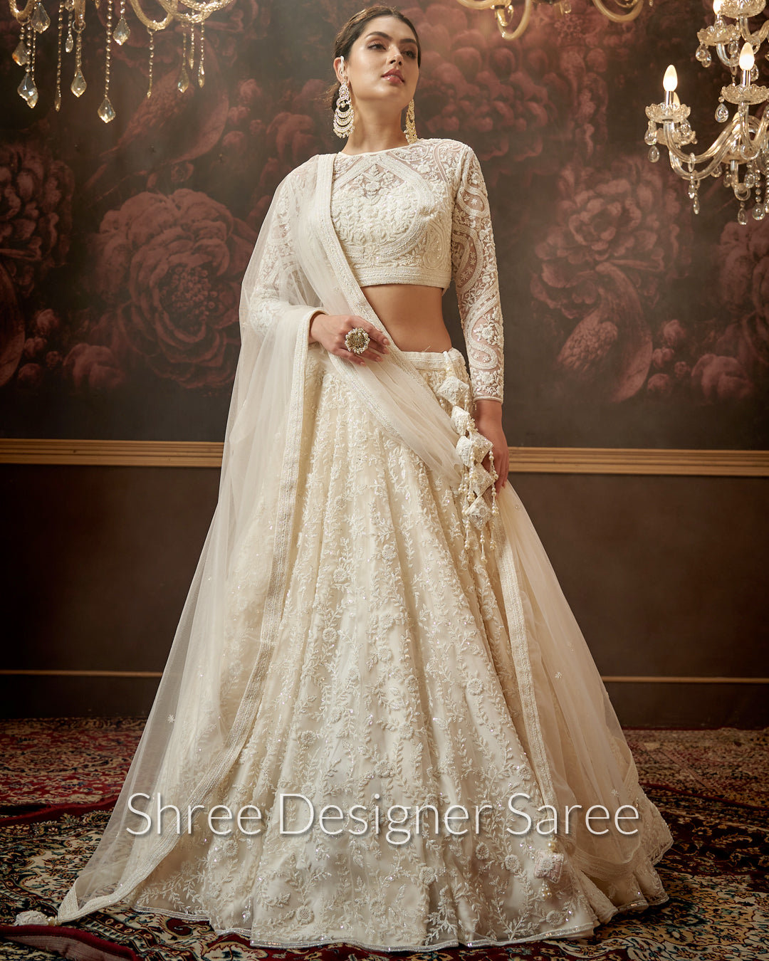 Buy Handmade Ivory Pearl White Bridal Saree,wedding Dress Wedding Lehenga  Latest Indian Fashion Lehenga,indian Pakistan Wedding Lehenga, Online in  India - Etsy
