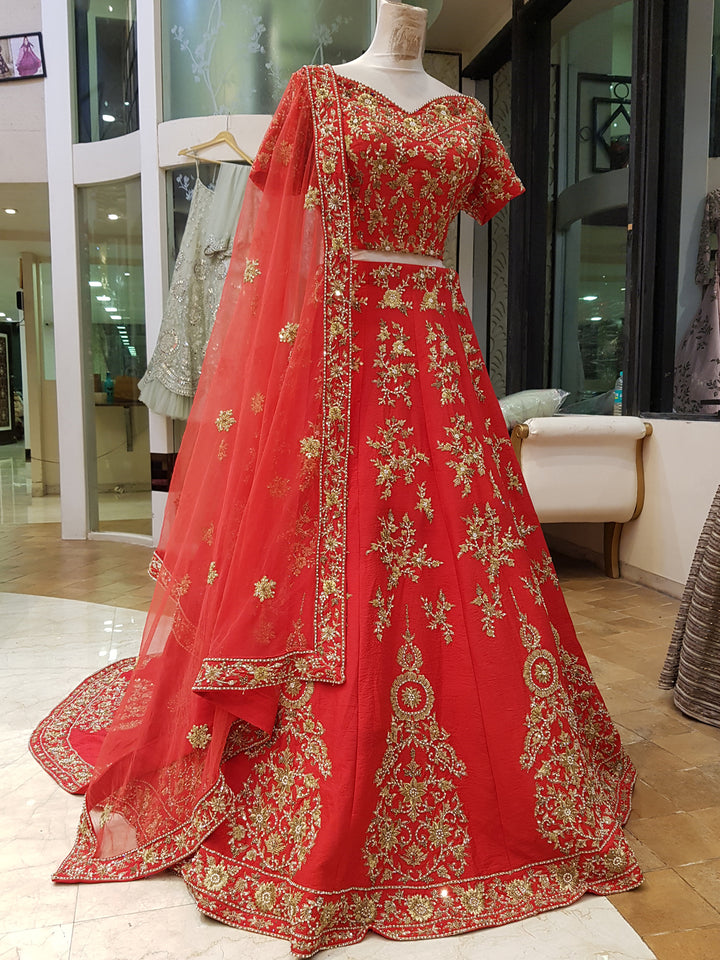 BEAUTIFUL TART RED LEHENGA CHOLI shreedesignersaree