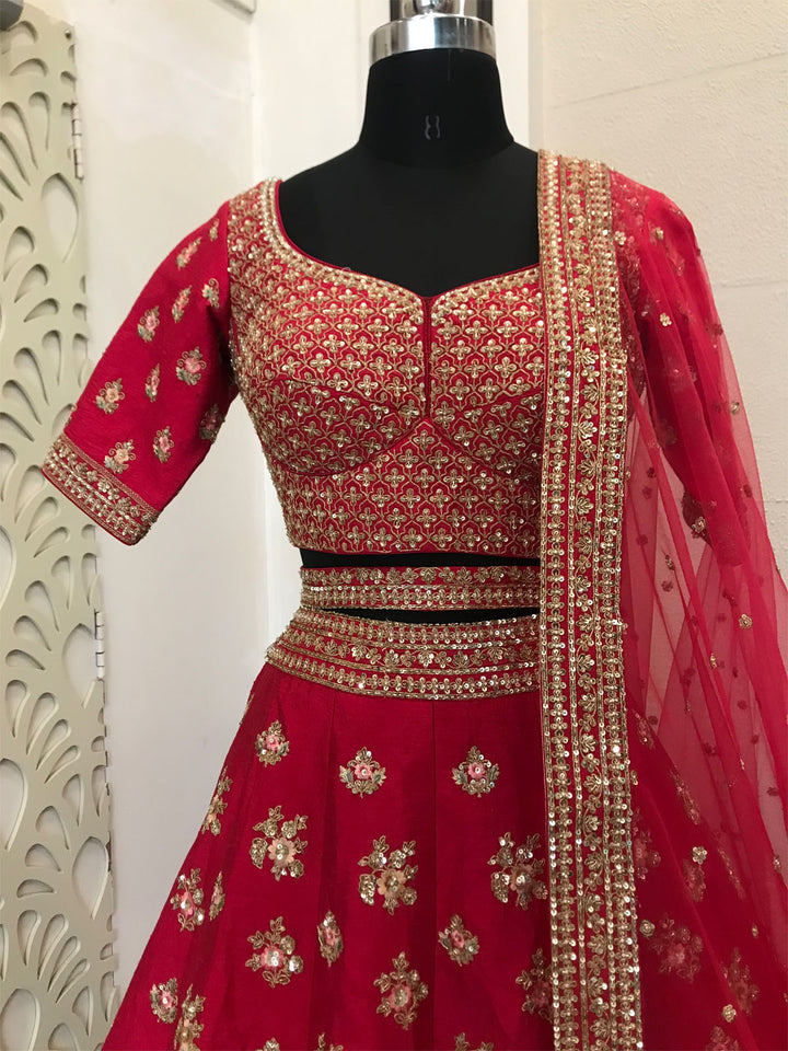 AFFECTINATE RED LEHENGA CHOLI shreedesignersaree