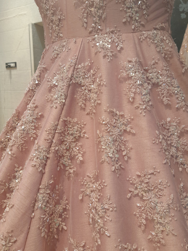 PRETTY PEACH GOWN shreedesignersaree