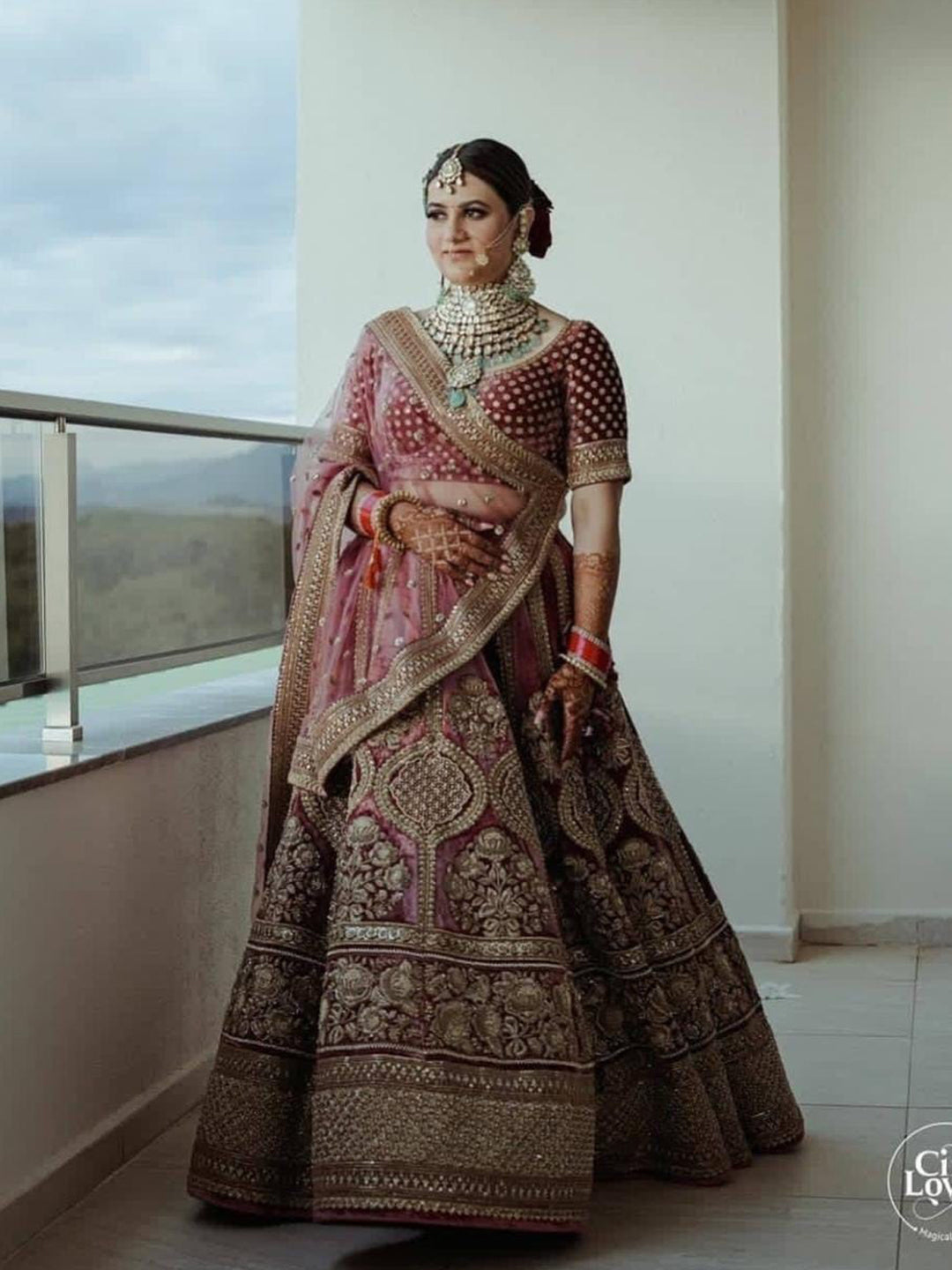 THE LABEL MAROON LEHENGA CHOLI shreedesignersaree