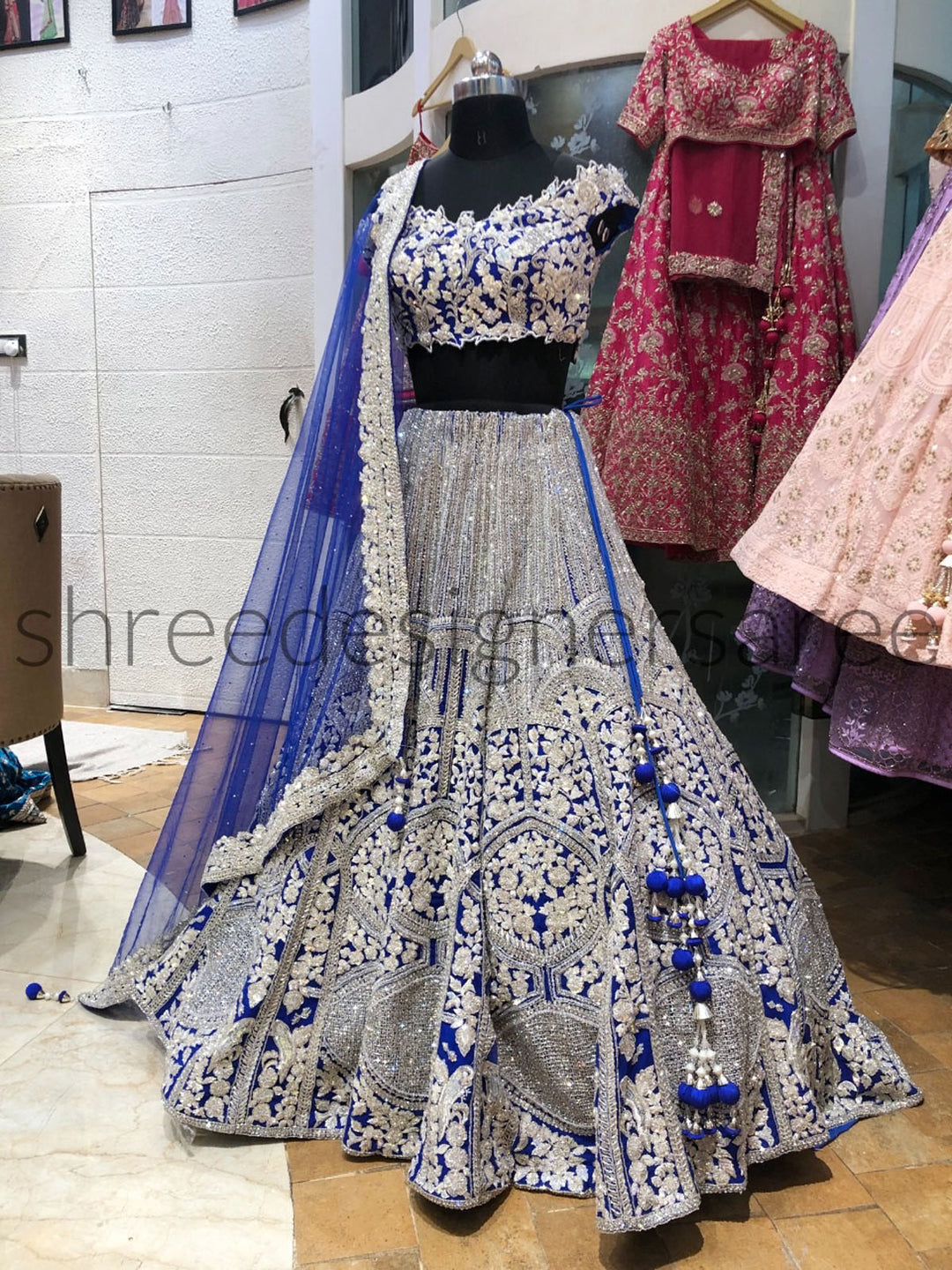 THE ROYAL BLUE LEHENGA CHOLI shreedesignersaree