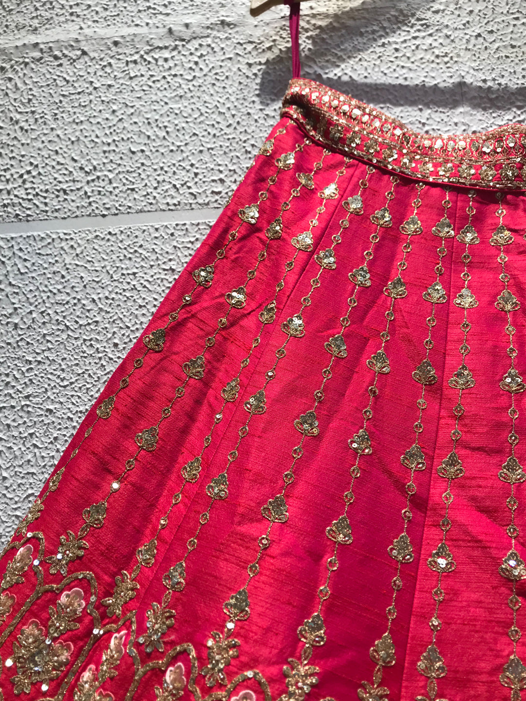 SHINNING PINKISH RED LEHENGA CHOLI shreedesignersaree