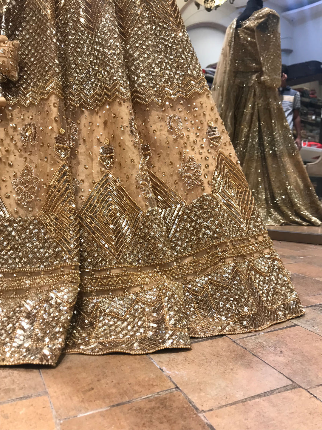 DAZZLING GOLD LEHENGA CHOLI shreedesignersaree