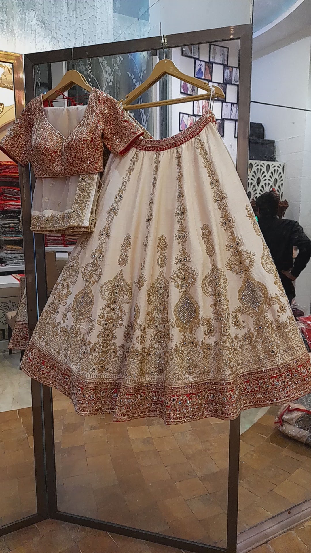 RED & WHITE LEHENGA CHOLI